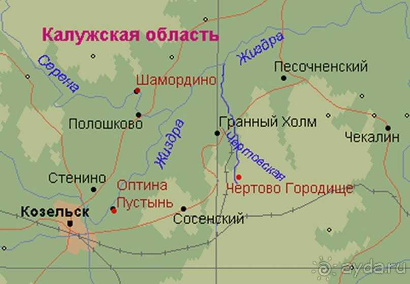 Калужская обл оптина пустынь карта проезда