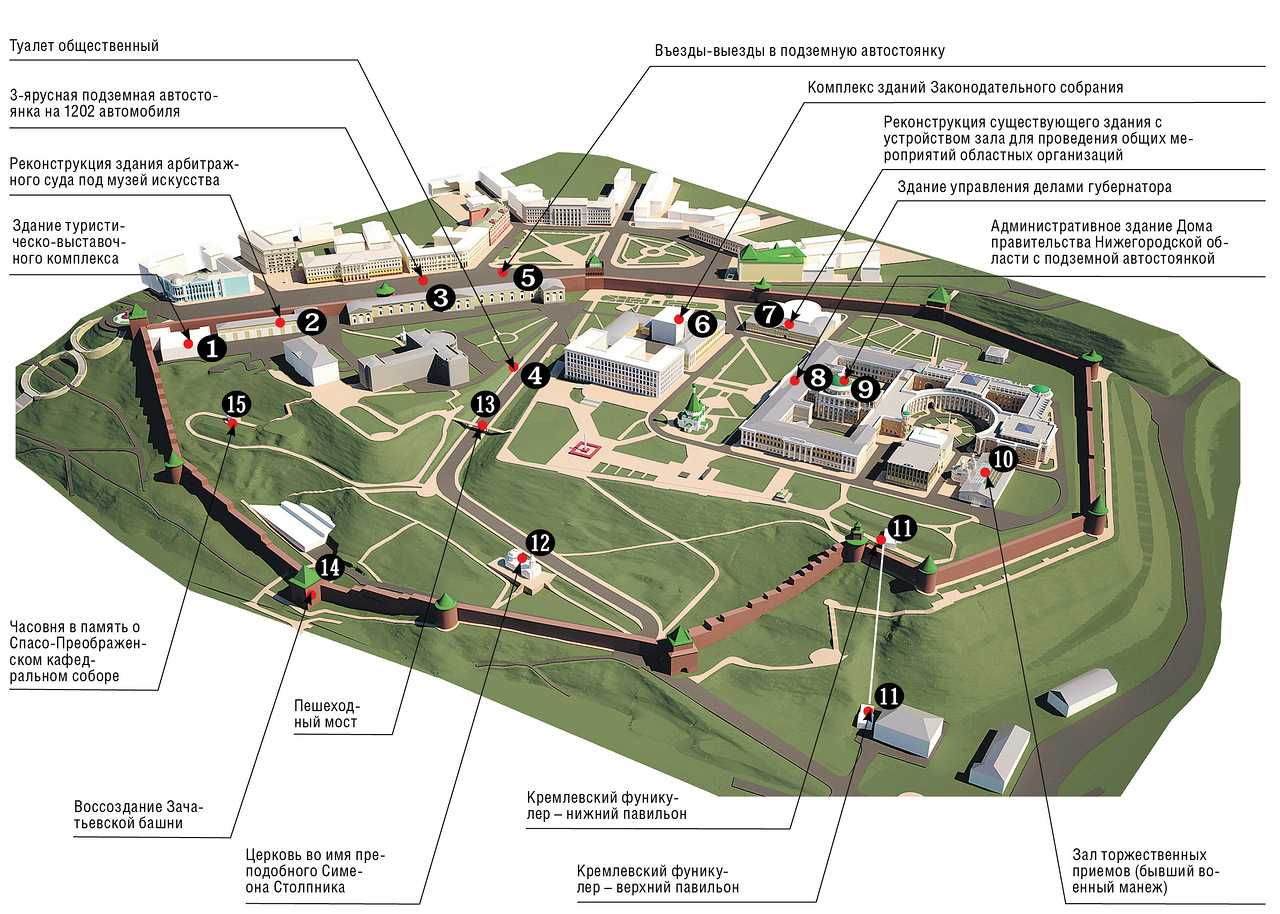 Карта нижегородского кремля
