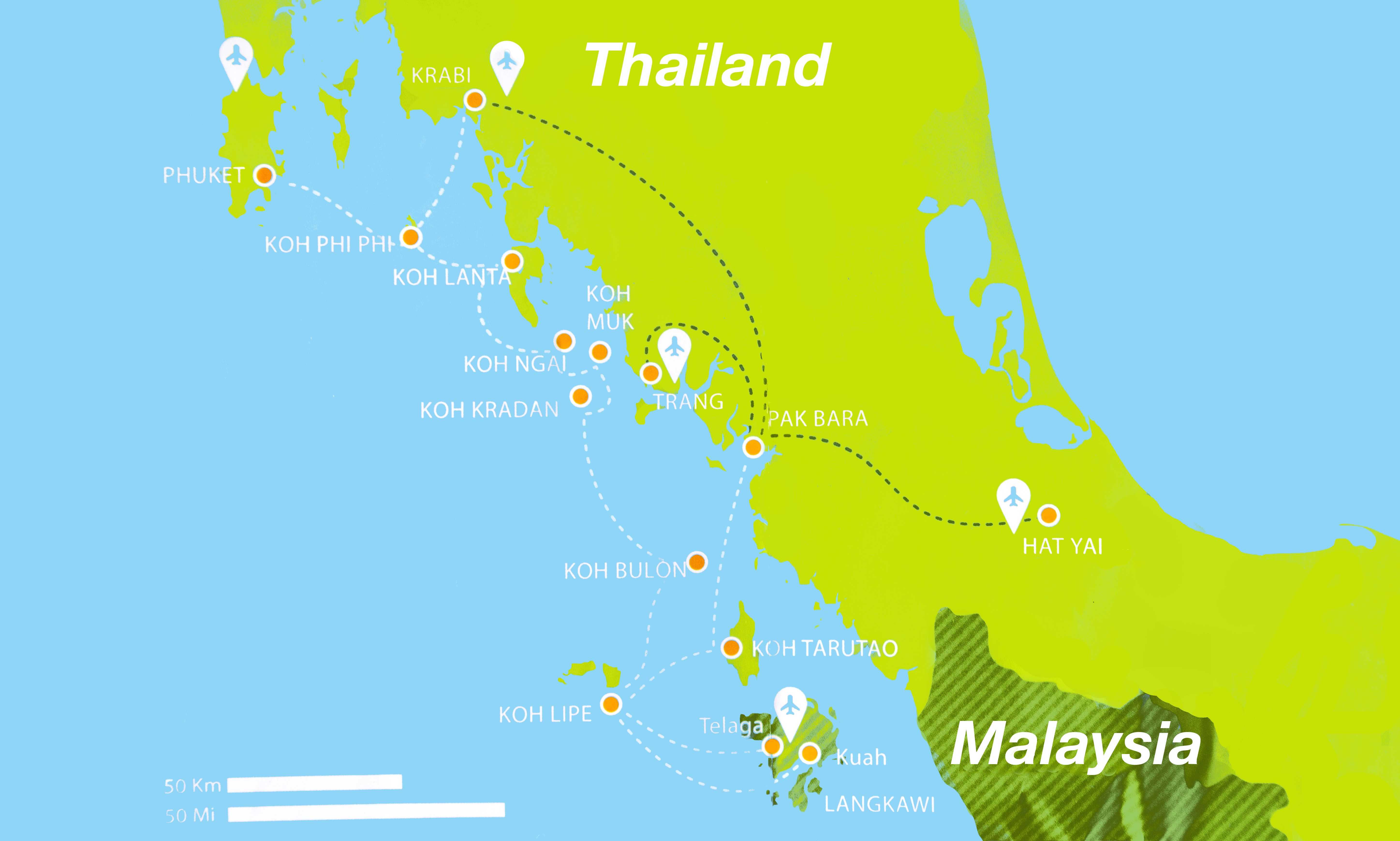 Остров ко Липе Южный Тайланд на карте