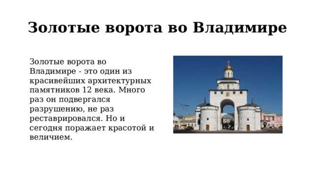 Золотые ворота на карте