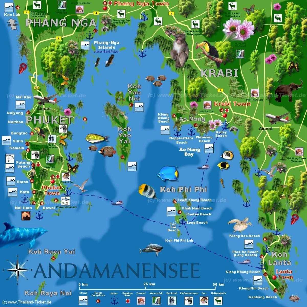 Краби на карте Тайланда