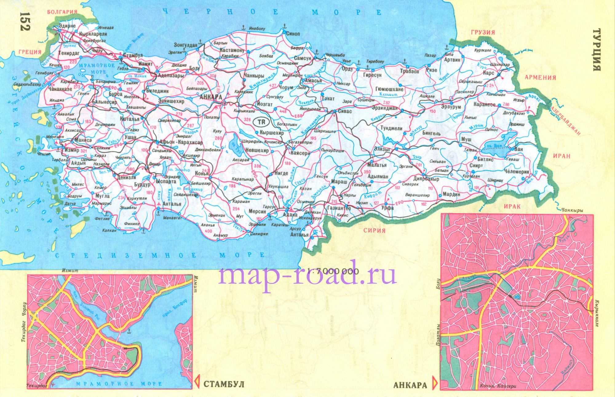 карта городов турции