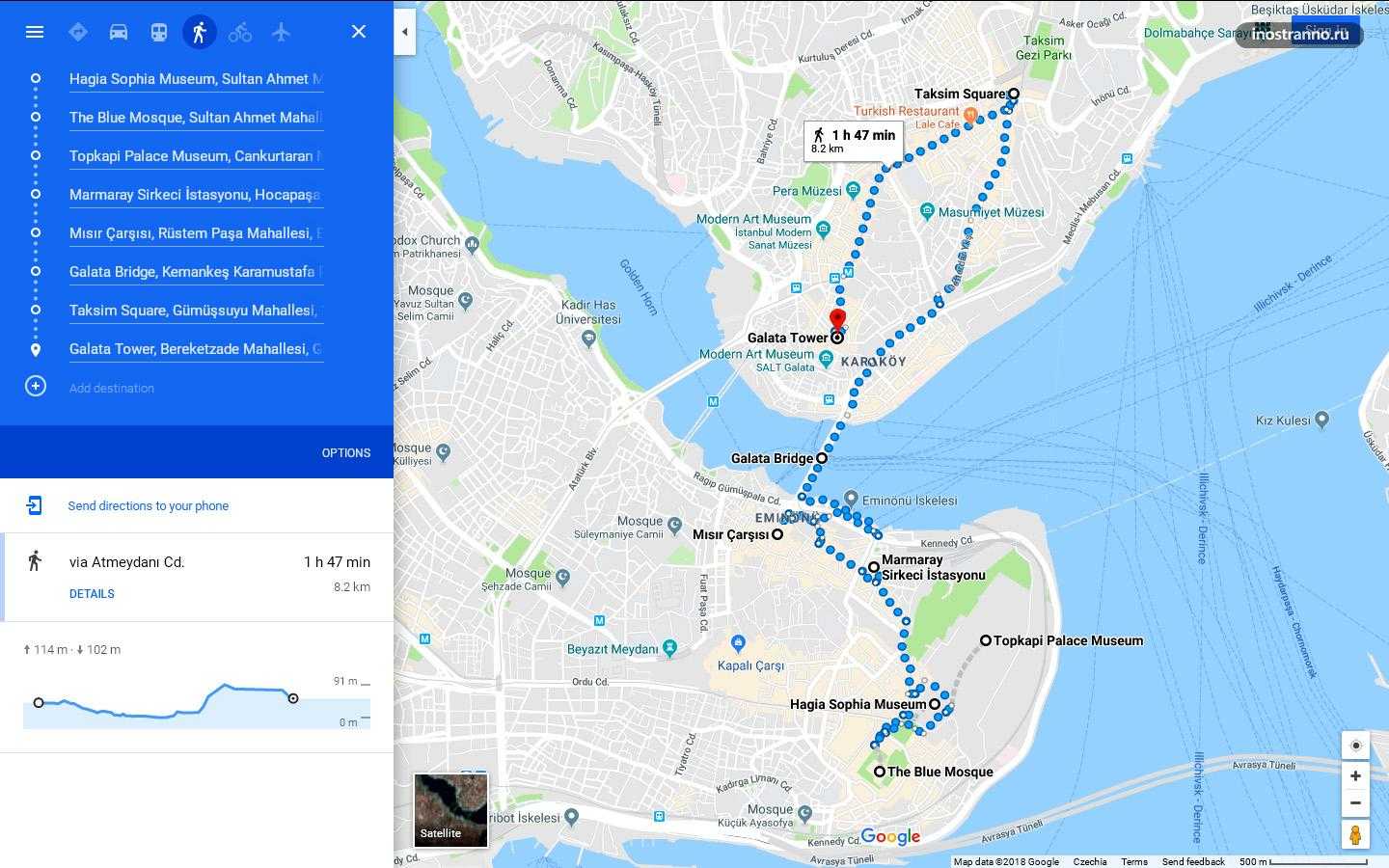 Карта стамбула построить маршрут