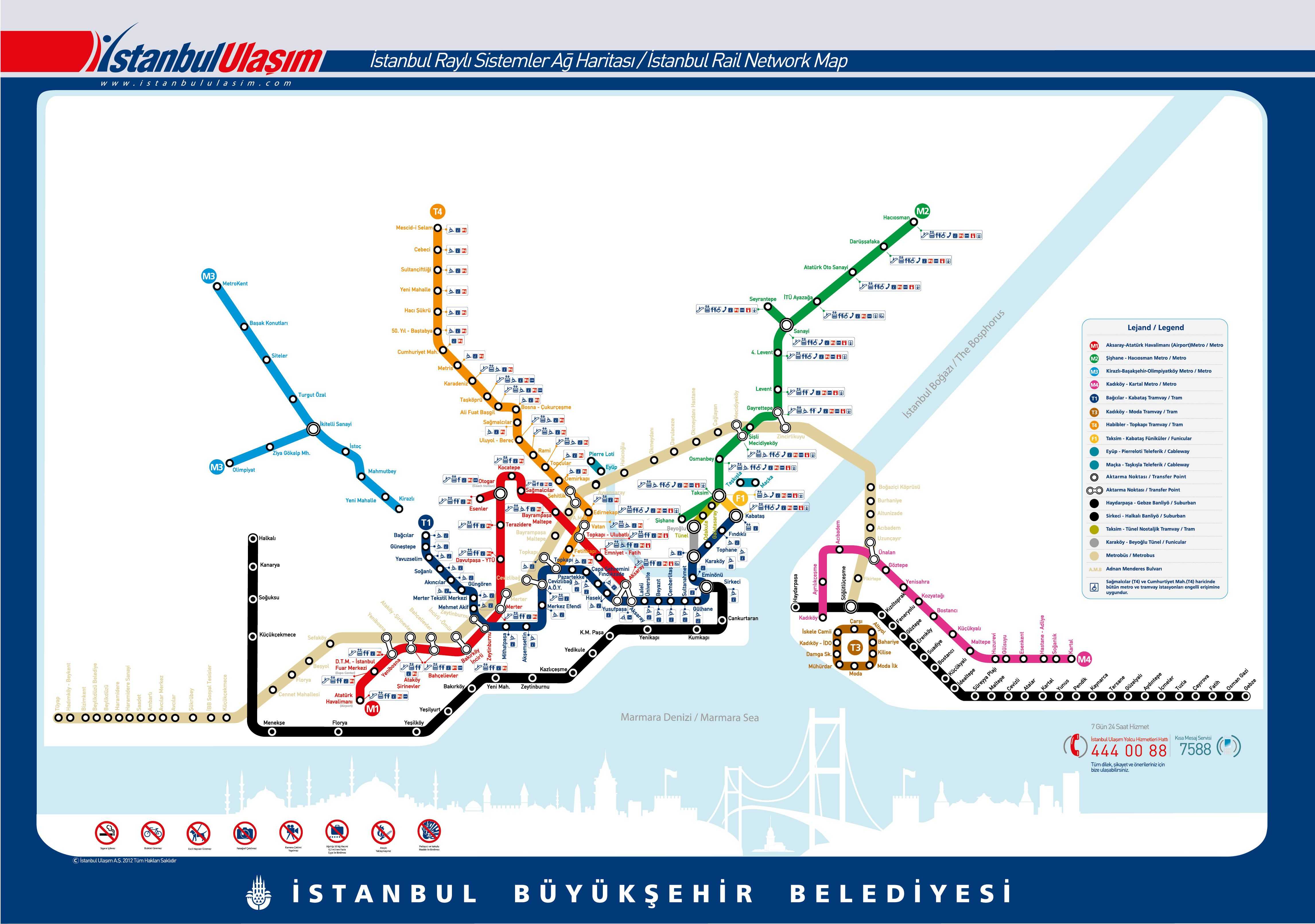 Карта метро стамбула на русском языке с достопримечательностями