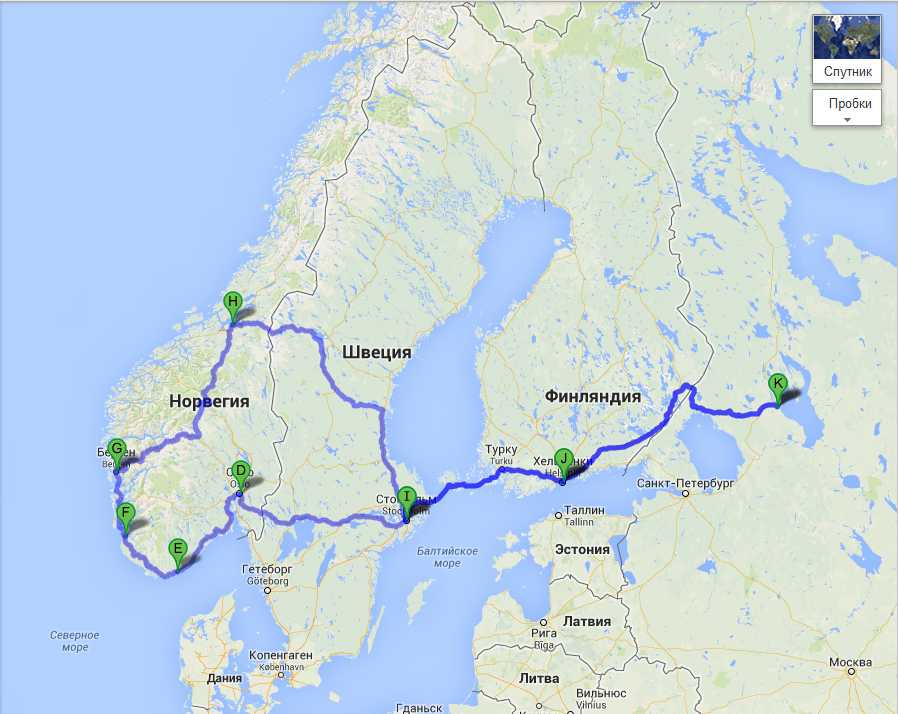 Карта швеции норвегии финляндии
