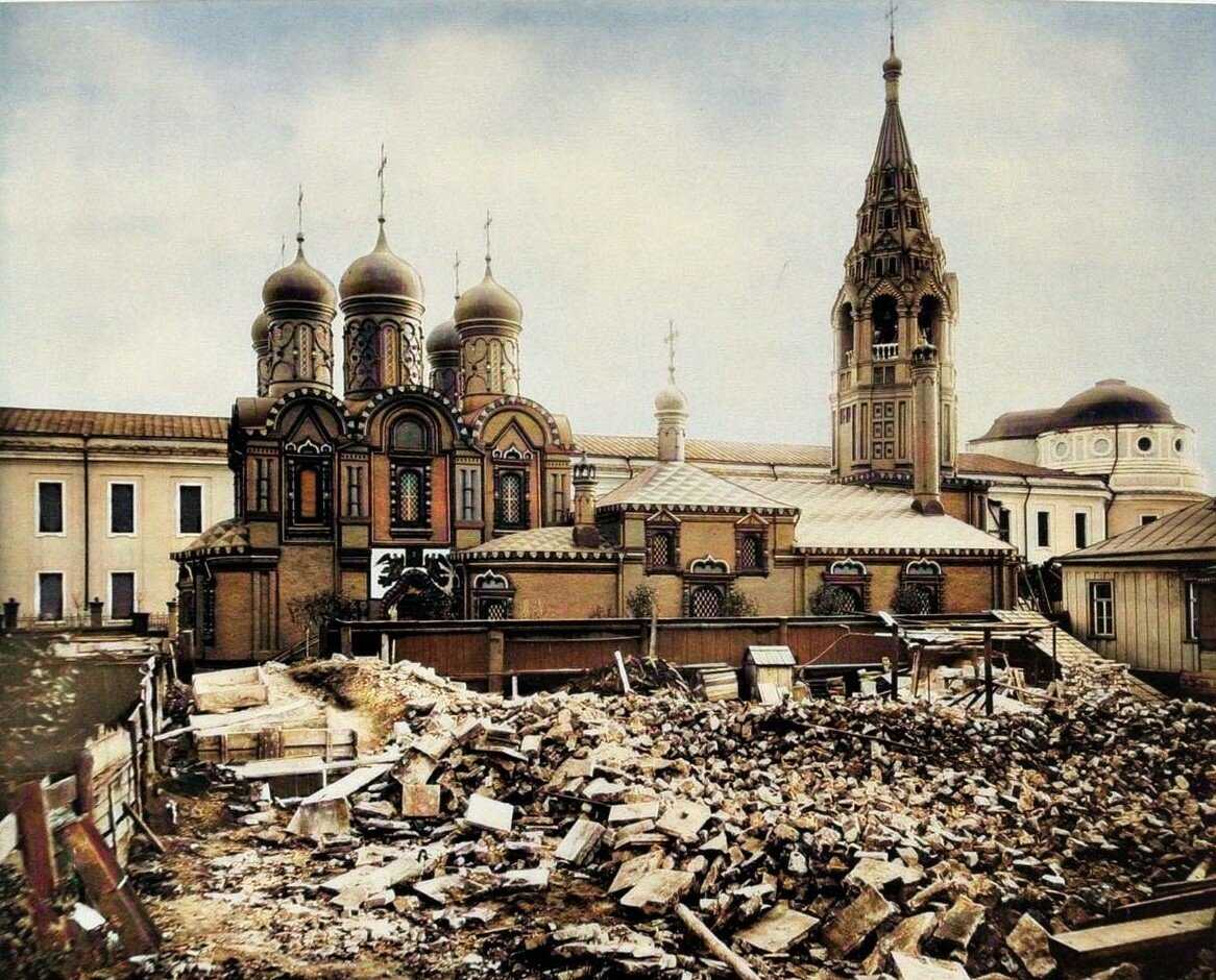 Где в ногинске снесли храм. Моисеевский монастырь в Москве. Церковь Космы и Дамиана в нижних Садовниках. Замоскворечье 19 век. Москва Замоскворечье 19 века.