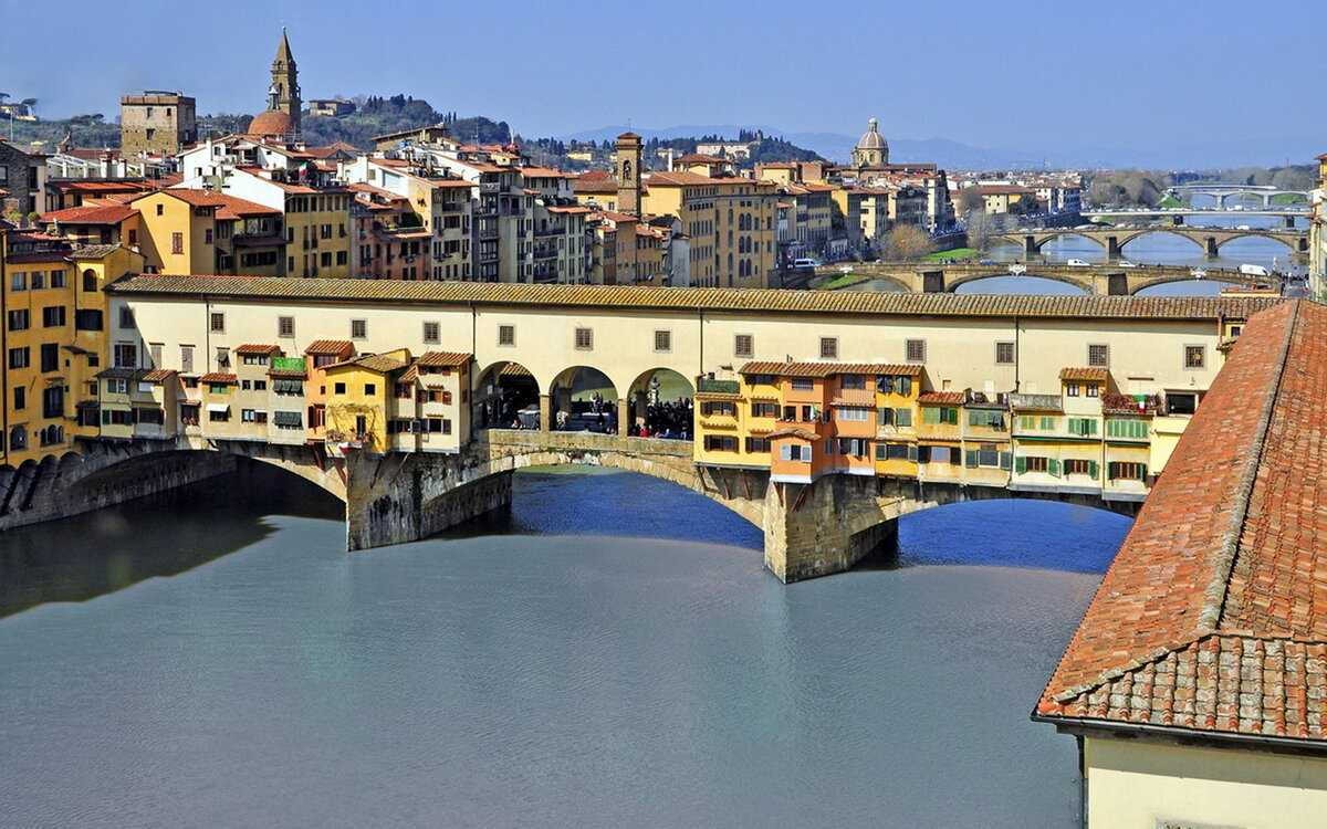 Мост понте веккьо во флоренции - самый фотогеничный мост - чудеса света