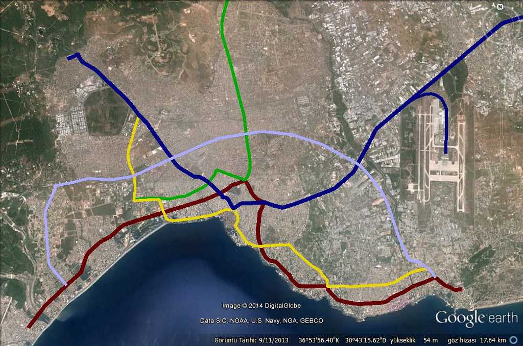 Карта анталия транспорт