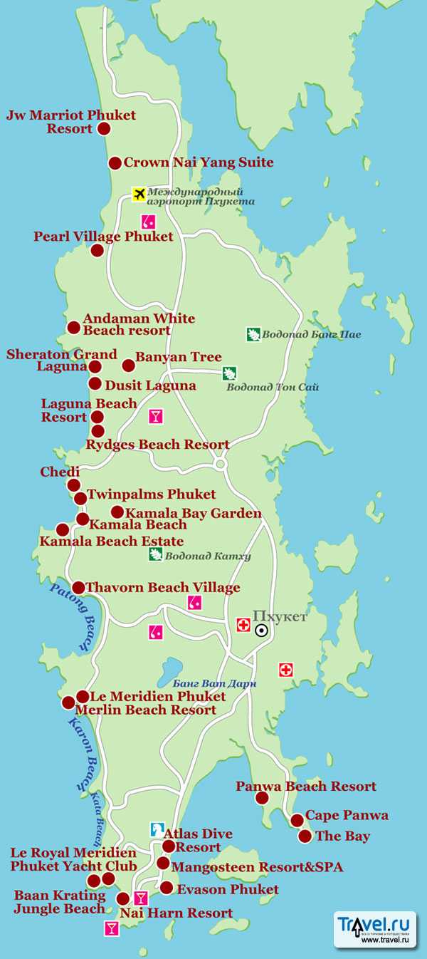Пляж карта описание. Карта острова Пхукет с отелями. Пляжи Пхукета на карте. Карта Пхукета с пляжами и отелями. Тайланд Пхукет отели на карте.