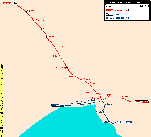 Схема метро анталии
