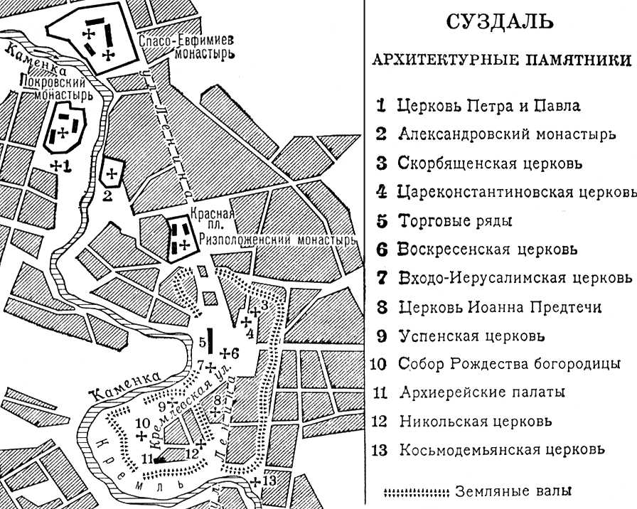 Суздаль карта города с улицами и номерами домов