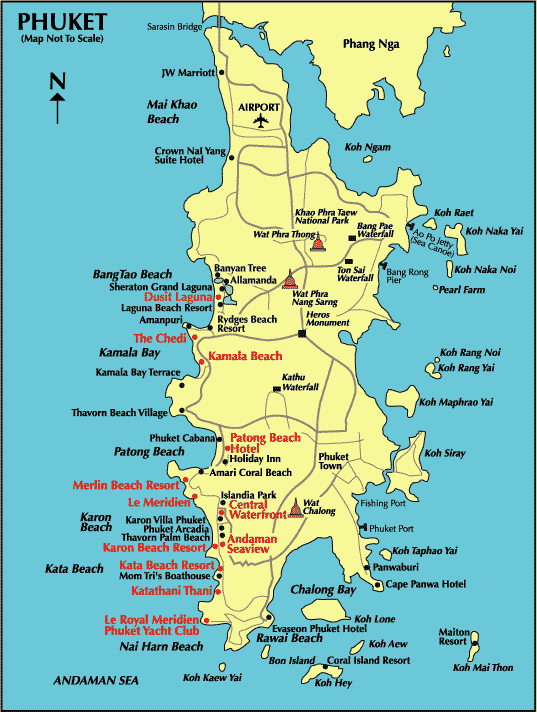 Пхукет карта с отелями на русском языке