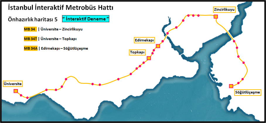 Схема метробуса в стамбуле