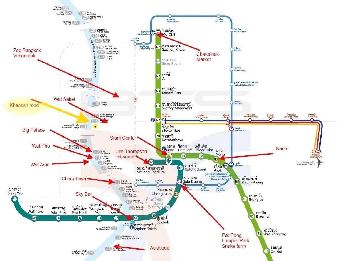 Метро в бангкоке схема