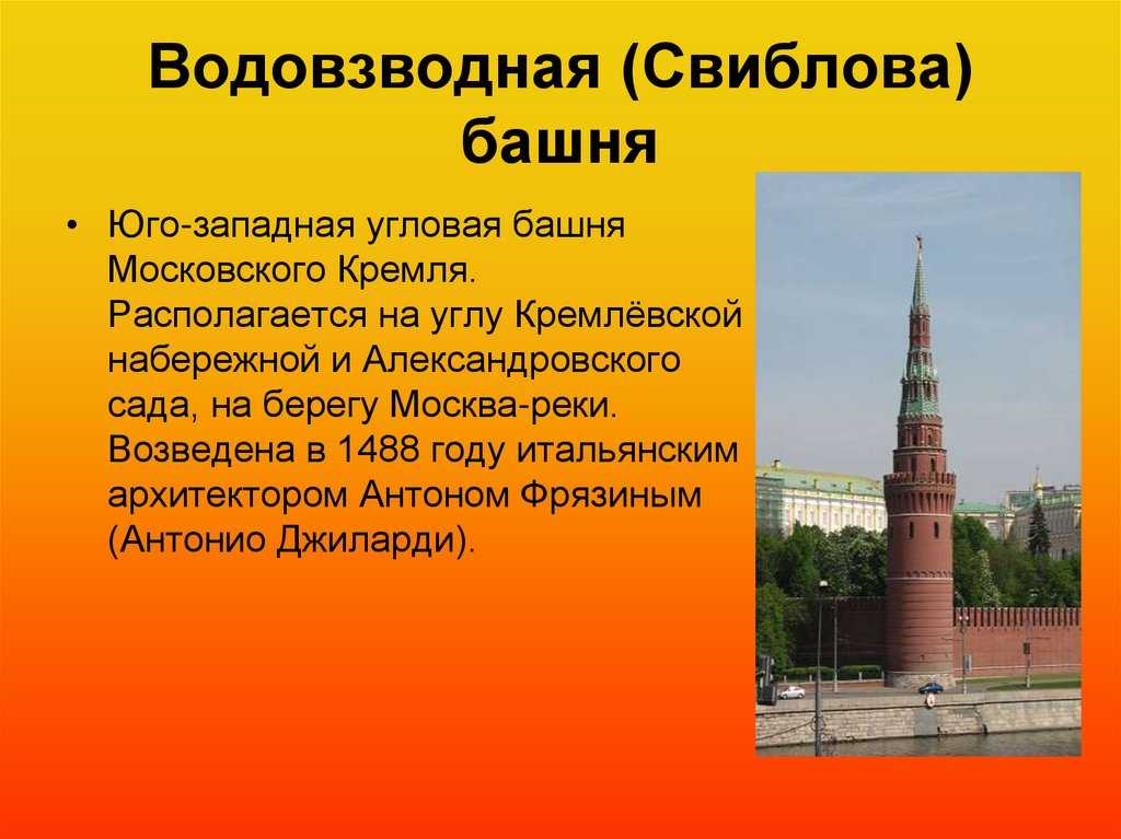 Какая башня изображена. Водовзводная башня башни Московского Кремля. Водовзводная (Свиблова) башня. Водовзводная (Свиблова) башня Московского Кремля. Водовзводная башня Московского Кремля история для детей.