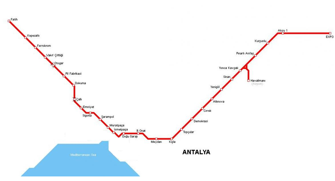 Карта трамваев анталия