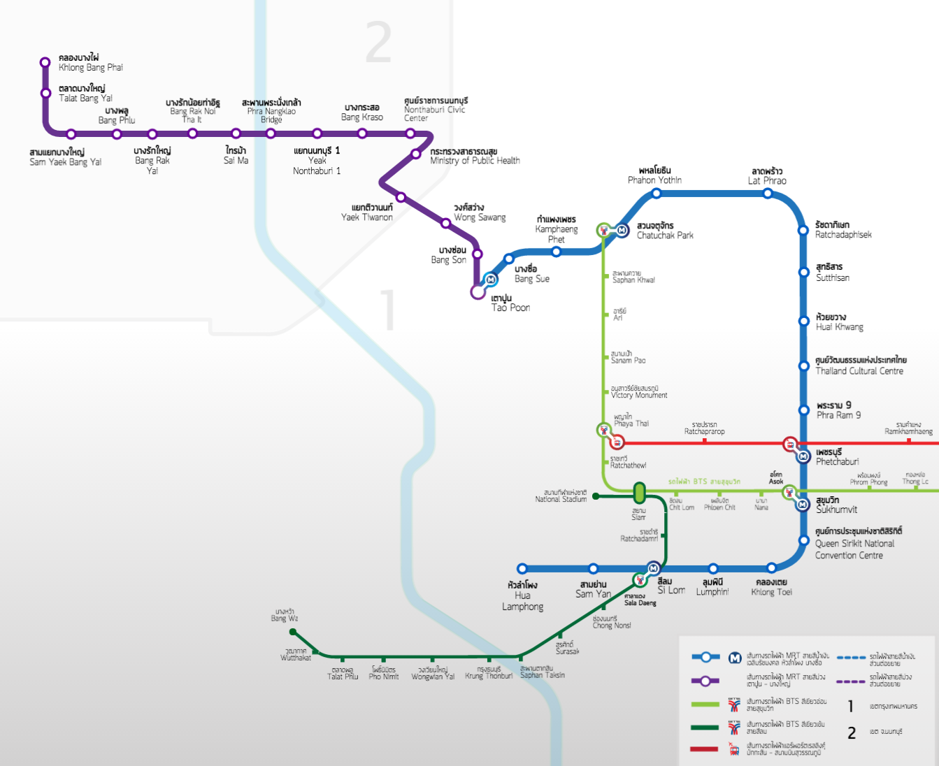Схема метро бангкока на карте