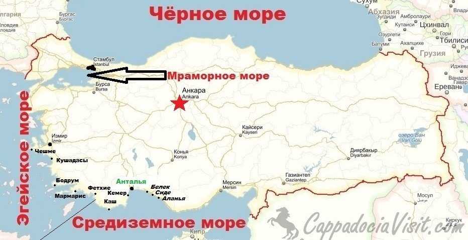 Море в турции карта